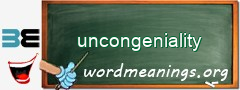 WordMeaning blackboard for uncongeniality